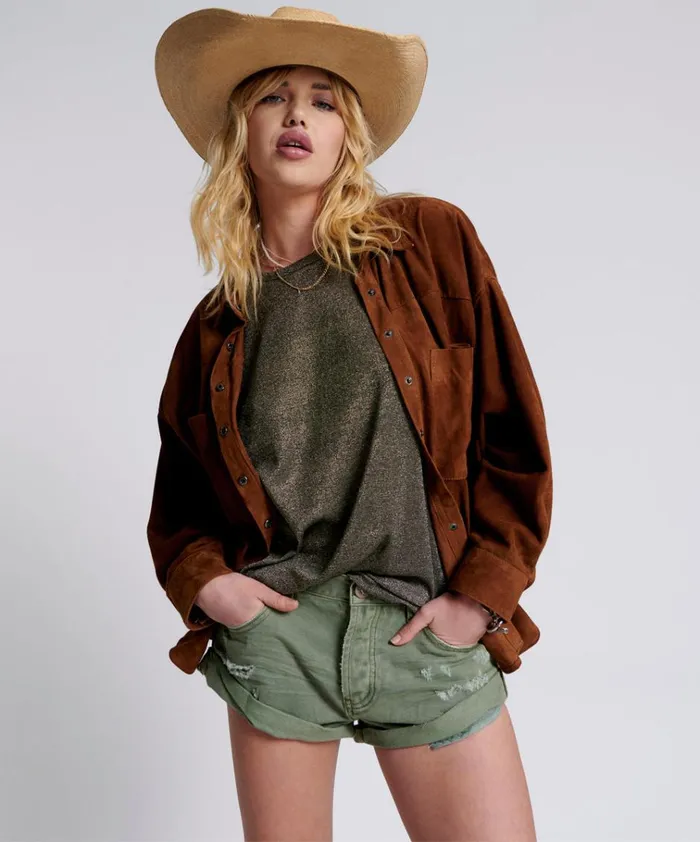 SUEDE DARIA SHACKET Women One Teaspoon Tops