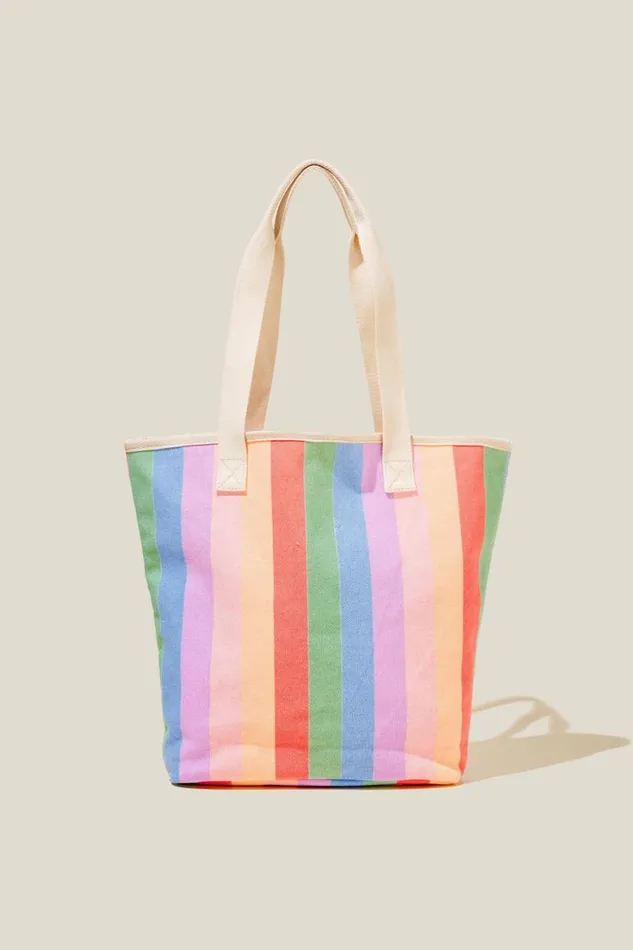 Summer Tote Bag Blush Pinklilac Drop Stripe Girls Cotton On Swimwear
