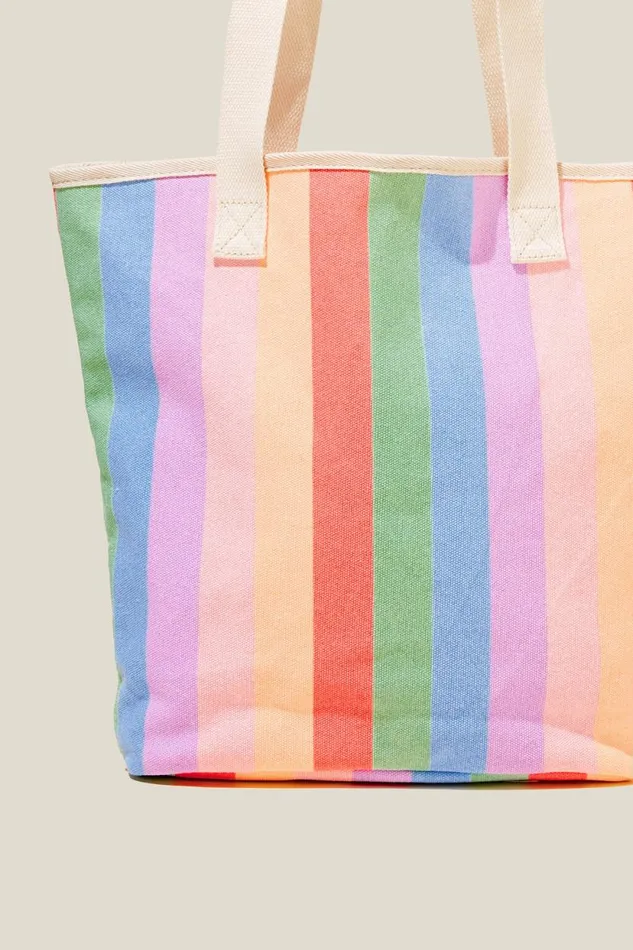 Summer Tote Bag Blush Pinklilac Drop Stripe Girls Cotton On Swimwear
