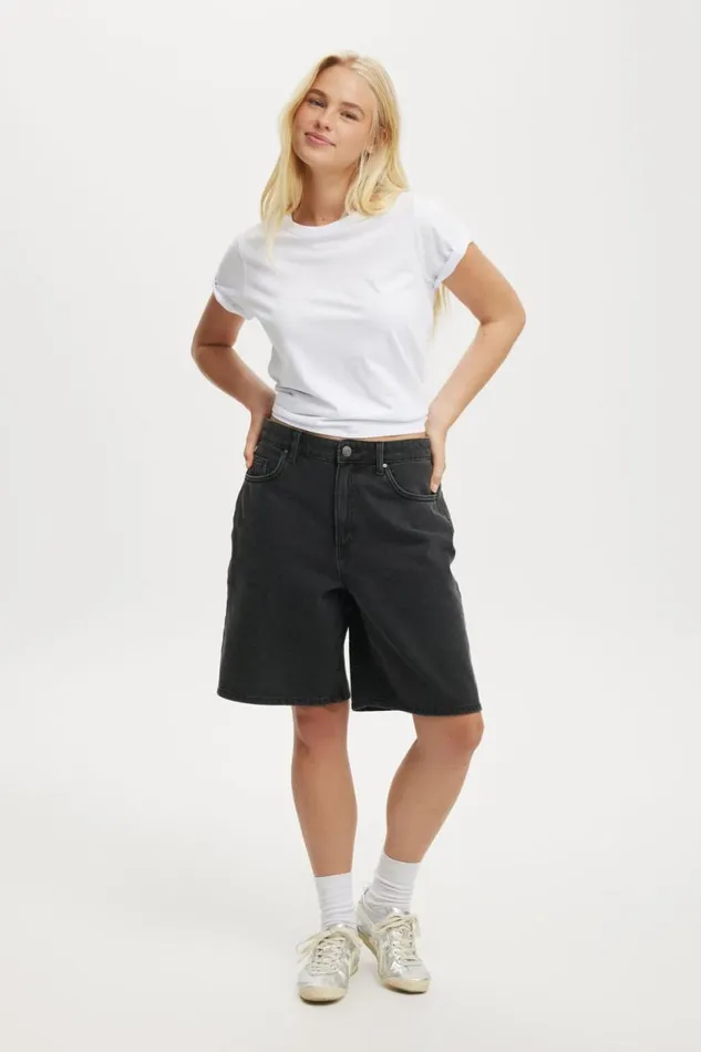 Super Baggy Denim Jort Graphite Black Women Cotton On Shorts Super Baggy Denim Jort Graphite Black Women Cotton On Shorts
