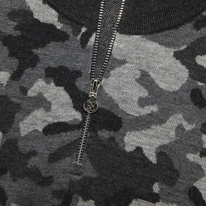 Sweaters Men GFORE CAMO JACQUARD MERINO WOOL QUARTER ZIP SWEATER Charcoal Camo Sweaters Men GFORE CAMO JACQUARD MERINO WOOL QUARTER ZIP SWEATER Charcoal Camo
