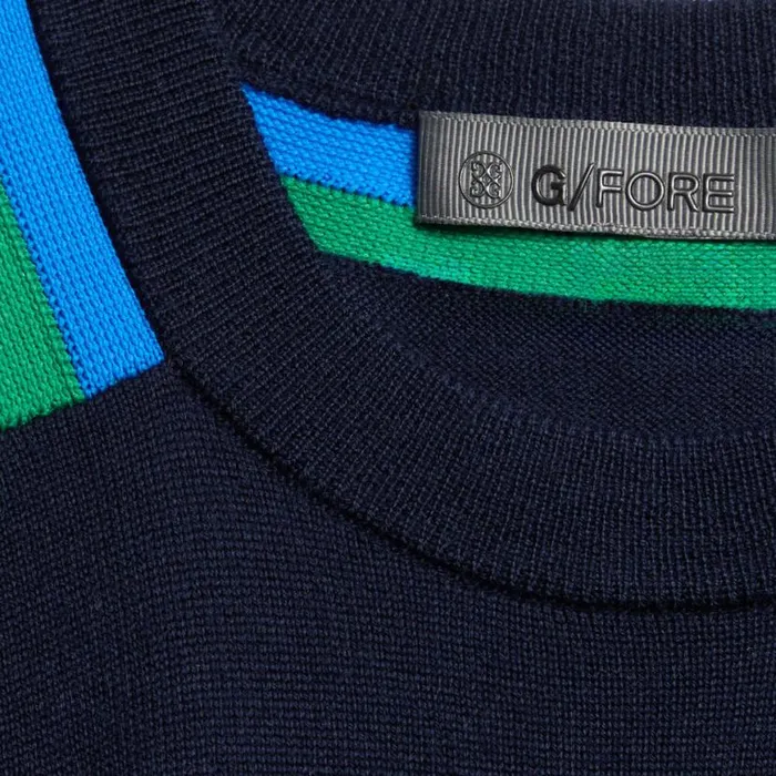 Sweaters Men GFORE COLOURBLOCK INTARSIA CREWNECK MERINO WOOL SWEATER Twilight Sweaters Men GFORE COLOURBLOCK INTARSIA CREWNECK MERINO WOOL SWEATER Twilight