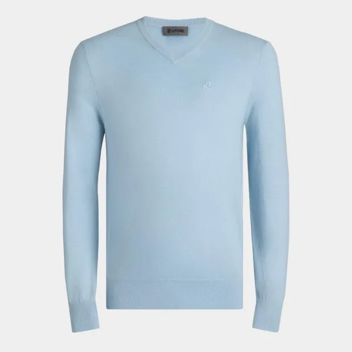 Sweaters Men GFORE VERSE V NECK CASHMERE SWEATER Baja