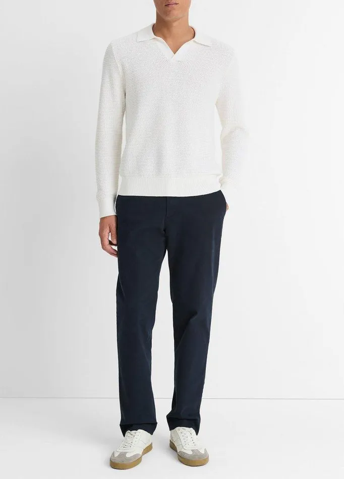 Sweaters Men Vince CraftsmanRib CottonCashmere JohnnyCollar Sweater Off White Sweaters Men Vince CraftsmanRib CottonCashmere JohnnyCollar Sweater Off White
