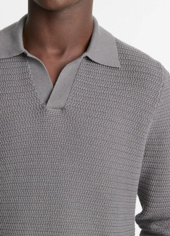 Sweaters Men Vince CraftsmanRib CottonCashmere JohnnyCollar Sweater Rain Cloud Sweaters Men Vince CraftsmanRib CottonCashmere JohnnyCollar Sweater Rain Cloud