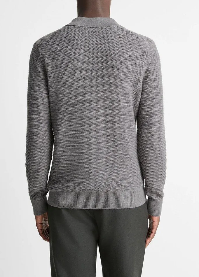 Sweaters Men Vince CraftsmanRib CottonCashmere JohnnyCollar Sweater Rain Cloud Sweaters Men Vince CraftsmanRib CottonCashmere JohnnyCollar Sweater Rain Cloud
