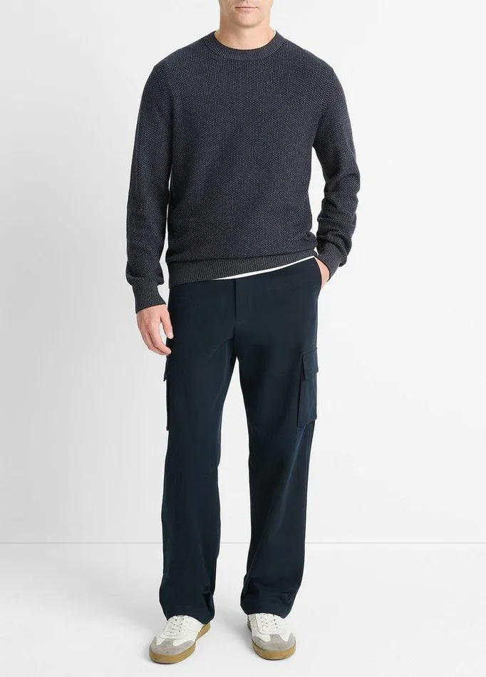 Sweaters Men Vince GeoJacquard WoolBlend Crew Neck Sweater Coastal Bluemedium Grey Sweaters Men Vince GeoJacquard WoolBlend Crew Neck Sweater Coastal Bluemedium Grey