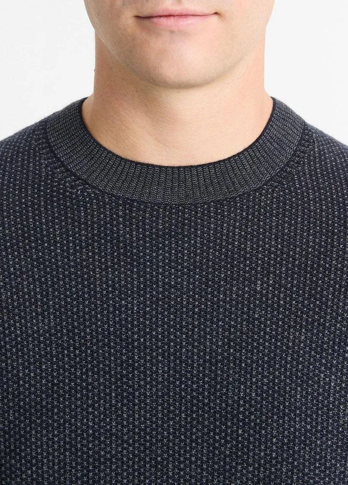 Sweaters Men Vince GeoJacquard WoolBlend Crew Neck Sweater Coastal Bluemedium Grey Sweaters Men Vince GeoJacquard WoolBlend Crew Neck Sweater Coastal Bluemedium Grey