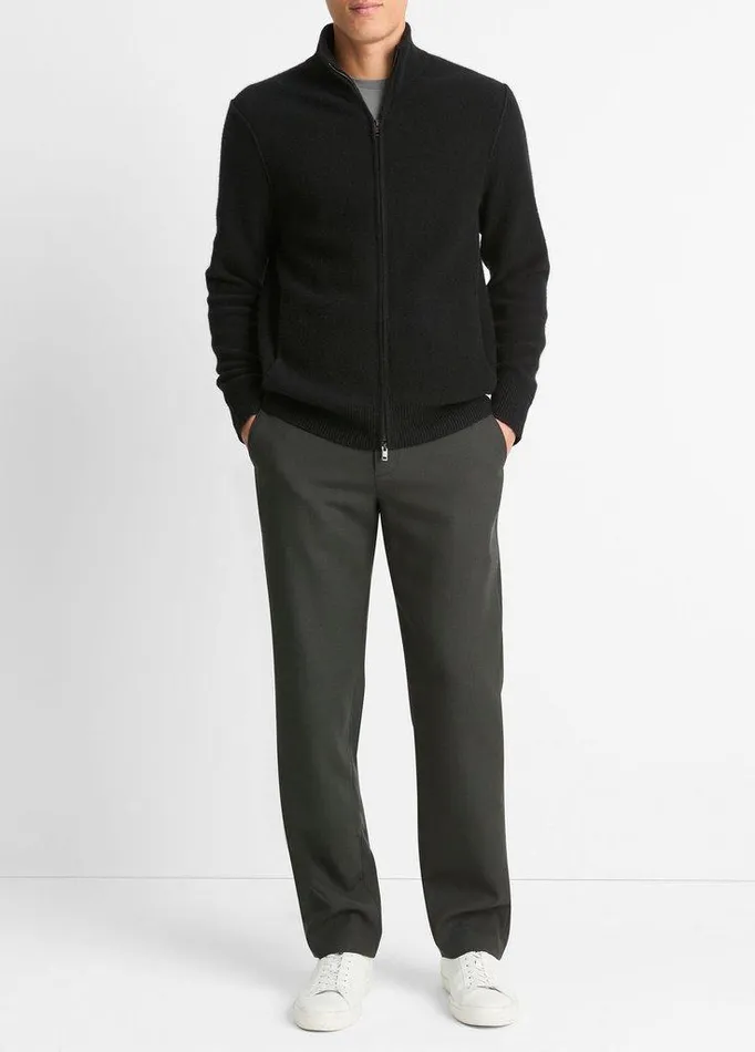 Sweaters Men Vince Plush Cashmere FullZip Sweater Black
