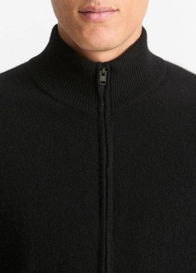 Sweaters Men Vince Plush Cashmere FullZip Sweater Black Sweaters Men Vince Plush Cashmere FullZip Sweater Black
