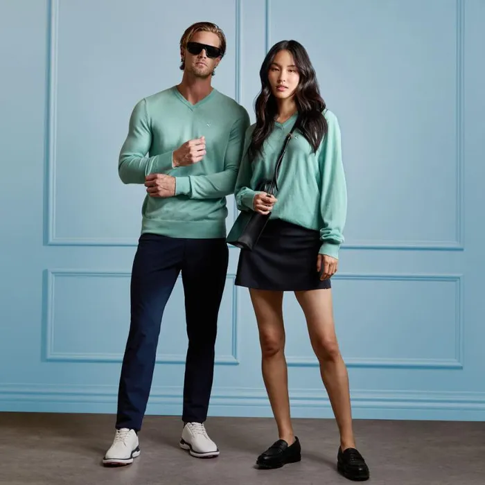 Sweaters MenWomen GFORE VERSE V NECK CASHMERE SWEATER Menthol