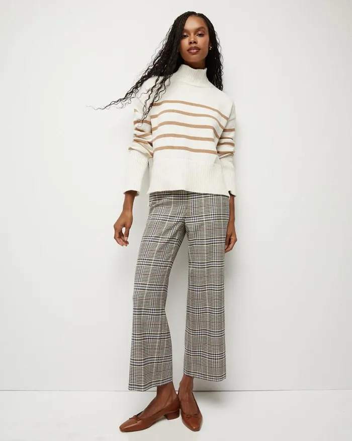 Sweaters Shop Veronica Beard Lancetti NauticalStripe Sweater Chicoryecru