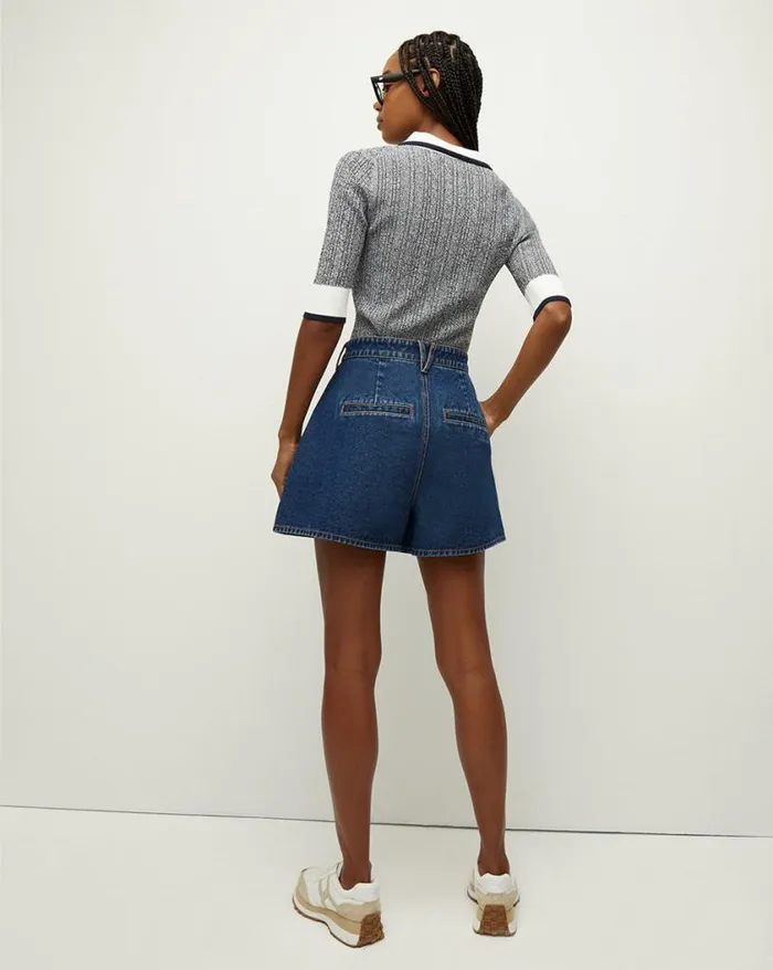 Sweaters Shop Veronica Beard Soza Polo Top Navy Multi