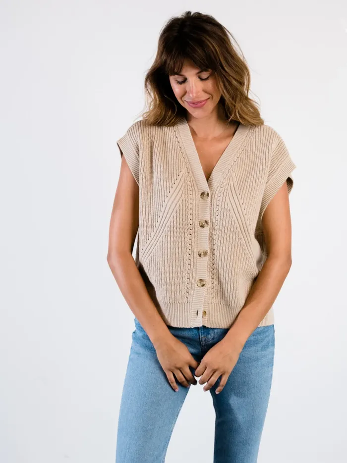 Sweaters Women Able Jess Sweater Vest Oatmeal