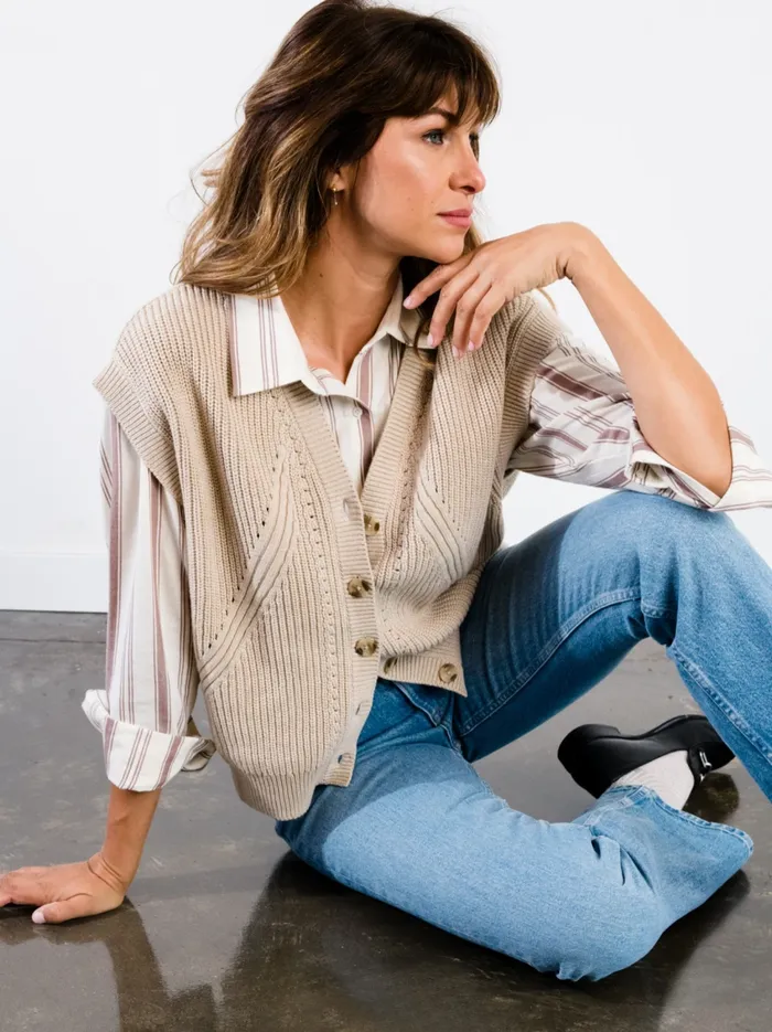 Sweaters Women Able Jess Sweater Vest Oatmeal