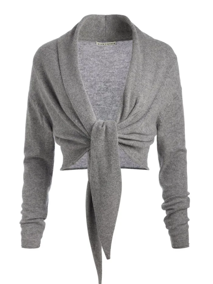 Sweaters Women Alice Olivia LANITA TIE WRAP CARDIGAN Ecru