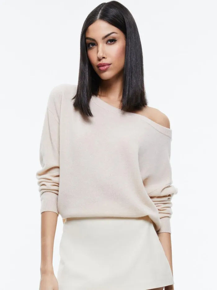 Sweaters Women Alice Olivia MARG CASHMERE SLOUCHY PULLOVER Avocado