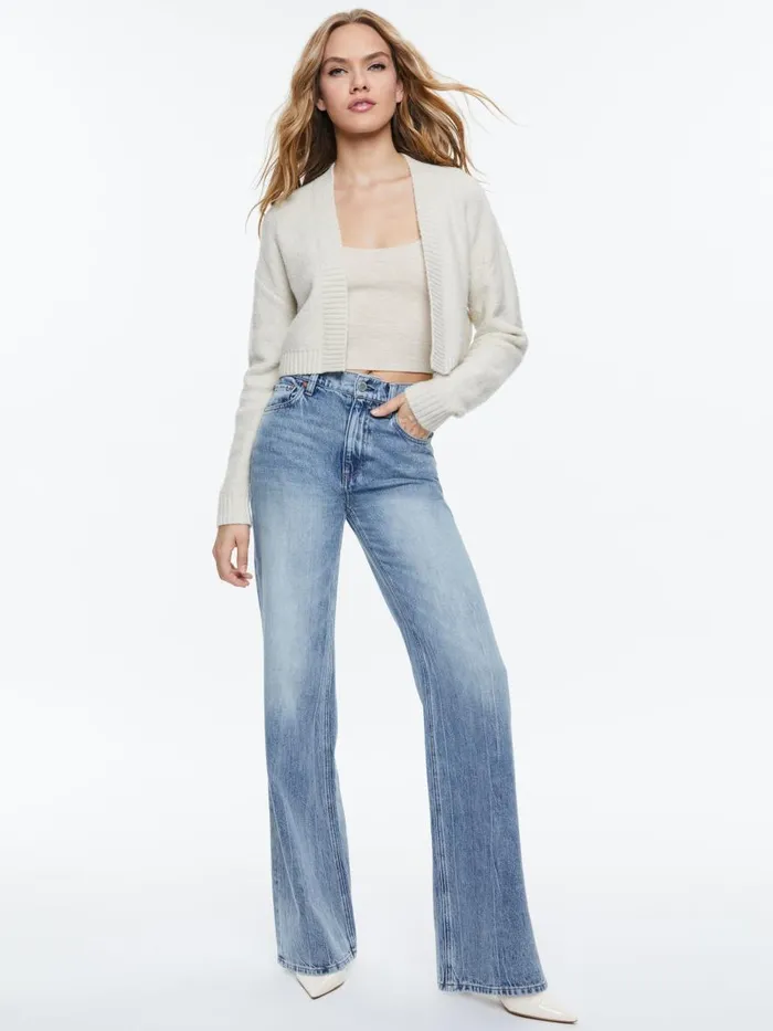 Sweaters Women Alice Olivia TRULY CARDIGAN Oatmeal