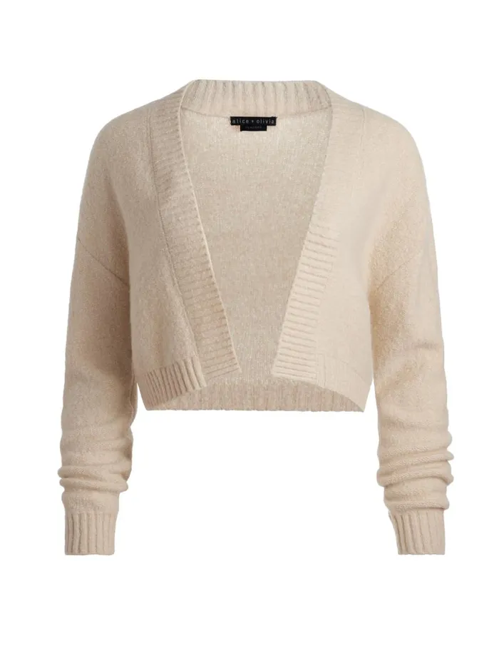 Sweaters Women Alice Olivia TRULY CARDIGAN Oatmeal