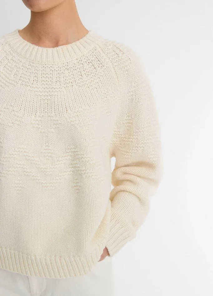 Sweaters Women Vince Fair Isle Textured Wool Raglan Sweater Off White Sweaters Women Vince Fair Isle Textured Wool Raglan Sweater Off White