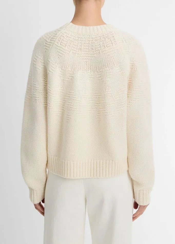 Sweaters Women Vince Fair Isle Textured Wool Raglan Sweater Off White Sweaters Women Vince Fair Isle Textured Wool Raglan Sweater Off White