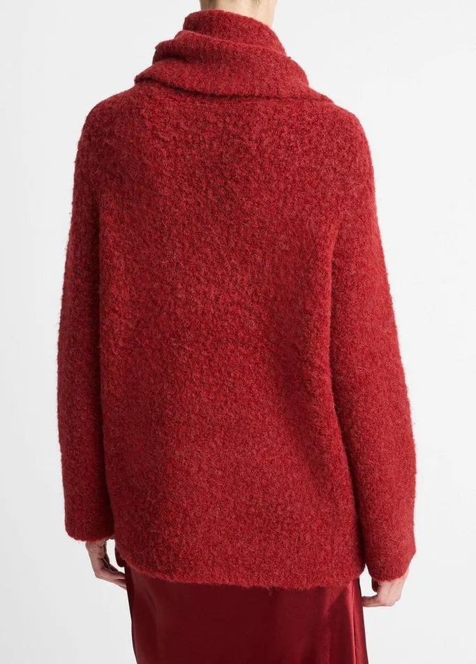 Sweaters Women Vince Italian Boucl Turtleneck Tunic Sweater Ruby Ink Sweaters Women Vince Italian Boucl Turtleneck Tunic Sweater Ruby Ink