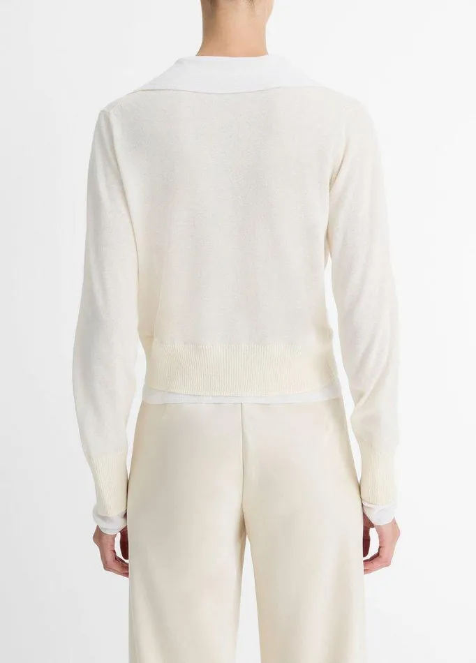 Sweaters Women Vince Italian CottonBlend DoubleLayer Sweater Belloptic White Sweaters Women Vince Italian CottonBlend DoubleLayer Sweater Belloptic White