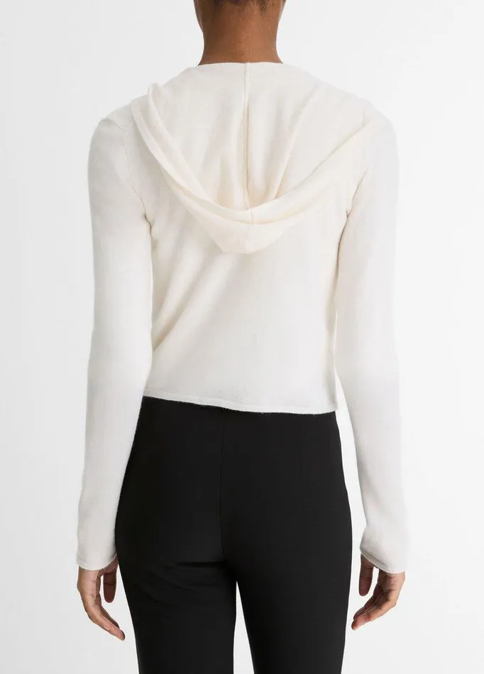 Sweaters Women Vince WoolBlend Zip Hoodie Off White Sweaters Women Vince WoolBlend Zip Hoodie Off White