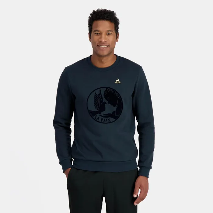 Sweatshirts Men Le Coq Sportif RoundNeck Sweatshirtshirt Motif La Paix Sky Captain
