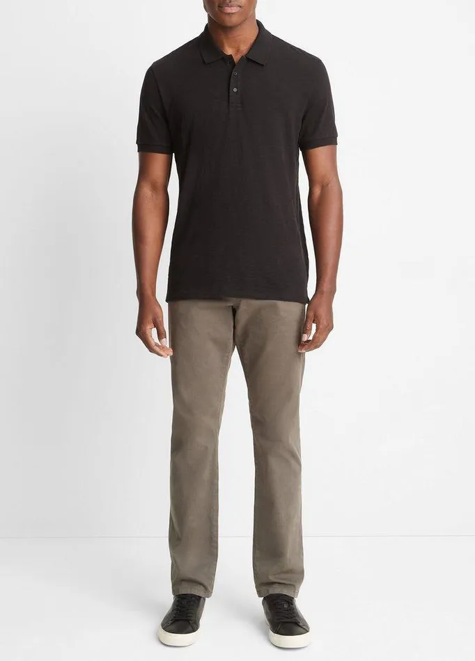 TShirts and Polos Men Vince Classic Slub Polo Shirt Black