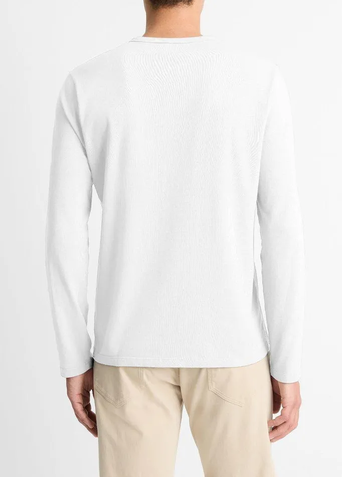 TShirts and Polos Men Vince Garment Dye Cotton LongSleeve Henley Optic White TShirts and Polos Men Vince Garment Dye Cotton LongSleeve Henley Optic White