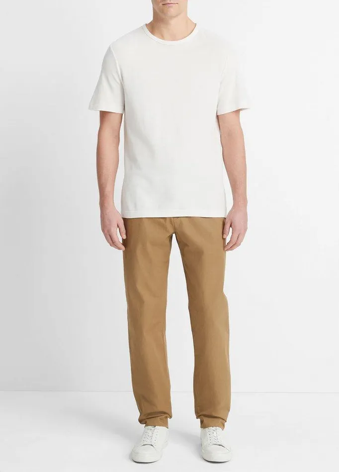 TShirts and Polos Men Vince Pima Cotton Piqu Crew Neck TShirt Alabaster