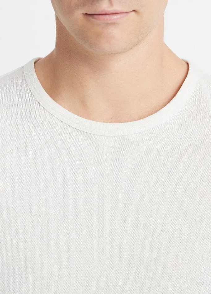 TShirts and Polos Men Vince Pima Cotton Piqu Crew Neck TShirt Alabaster TShirts and Polos Men Vince Pima Cotton Piqu Crew Neck TShirt Alabaster