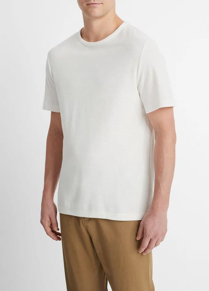 TShirts and Polos Men Vince Pima Cotton Piqu Crew Neck TShirt Alabaster TShirts and Polos Men Vince Pima Cotton Piqu Crew Neck TShirt Alabaster