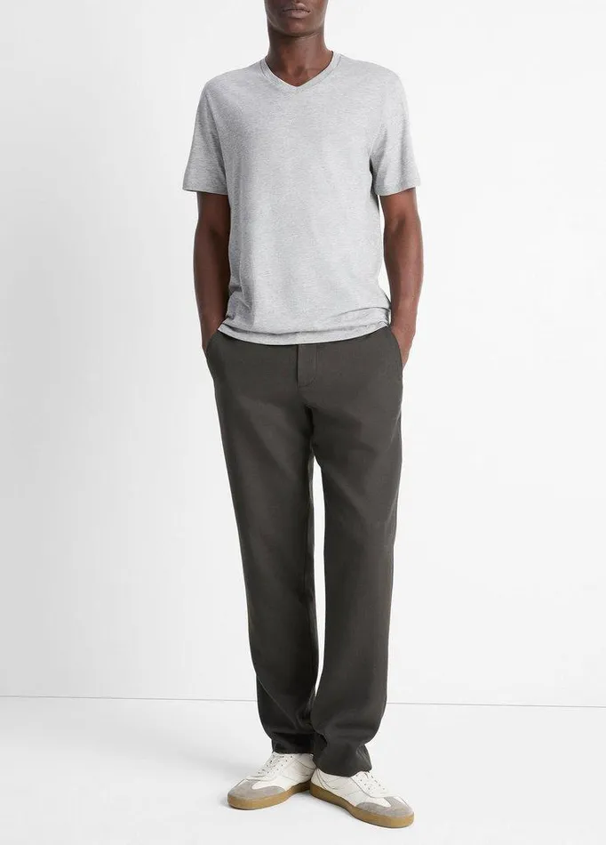 TShirts and Polos Men Vince Pima Cotton VNeck TShirt Heather Steel