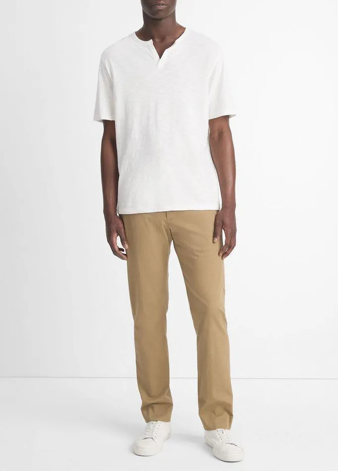 TShirts and Polos Men Vince Slub Cotton SplitNeck TShirt Off White