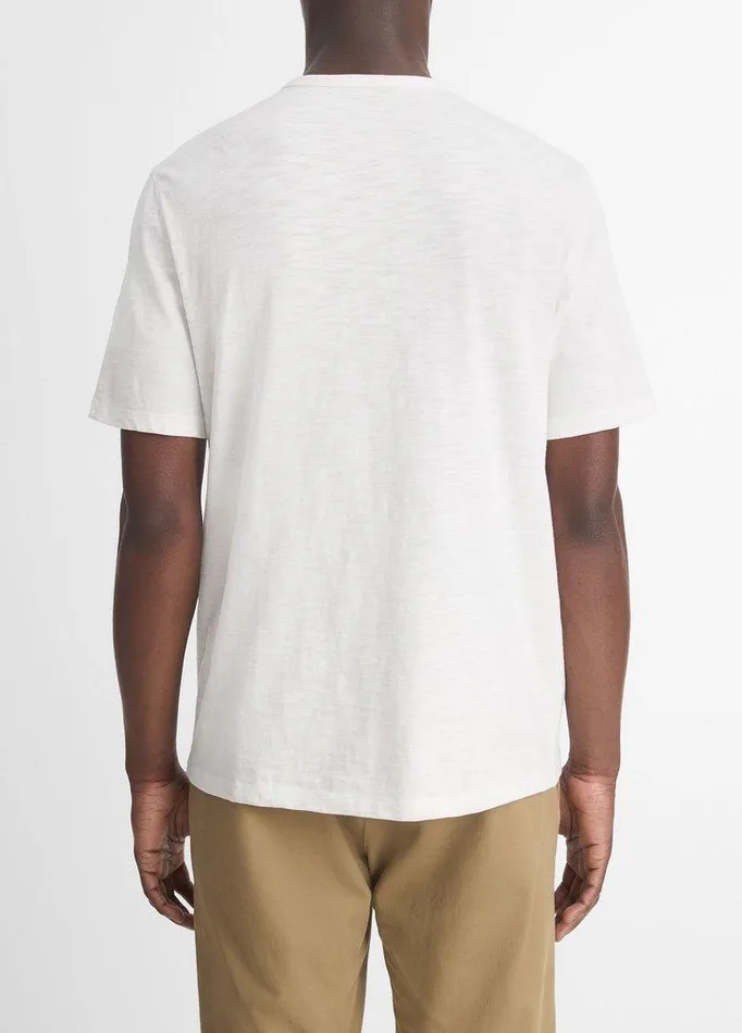 TShirts and Polos Men Vince Slub Cotton SplitNeck TShirt Off White