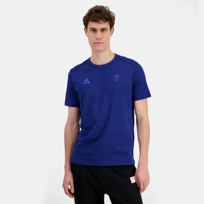 Tshirts And Tops Men Le Coq Sportif Paris 2024 Tshirt Homme Blue Depths