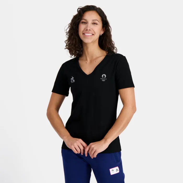 Tshirts Polos Shirts And Tops Women Le Coq Sportif Paris 2024 TShirt Black