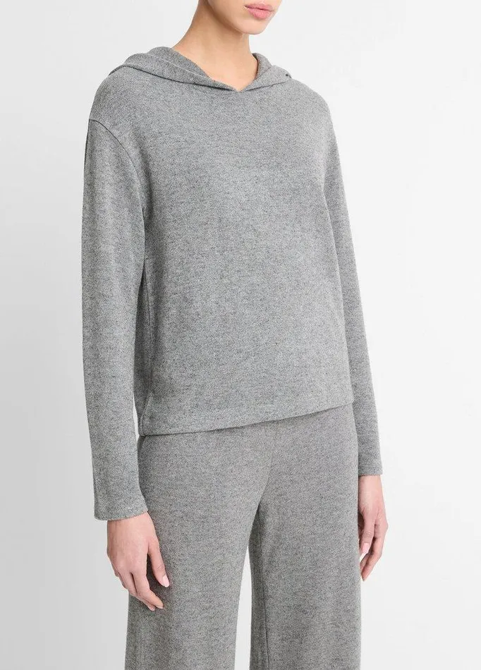 TShirts Women Vince Cozy LongSleeve Hoodie Dark Heather Grey
