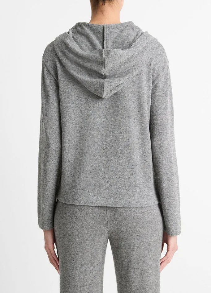 TShirts Women Vince Cozy LongSleeve Hoodie Dark Heather Grey