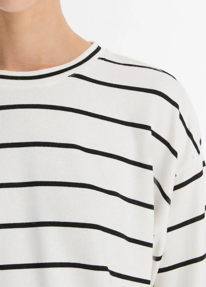 TShirts Women Vince Striped WideSleeve TShirt Coastal Blue Combo TShirts Women Vince Striped WideSleeve TShirt Coastal Blue Combo
