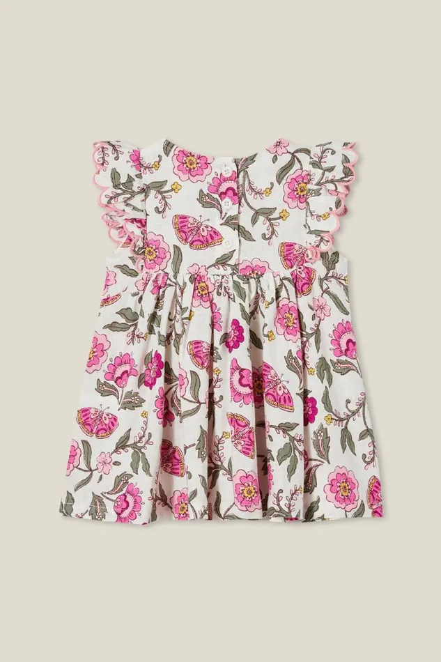 Tess Flutter Sleeve Dress Vanillafestival Fuschia Folkie Floral GirlsBaby Cotton On Dresses Tess Flutter Sleeve Dress Vanillafestival Fuschia Folkie Floral GirlsBaby Cotton On Dresses