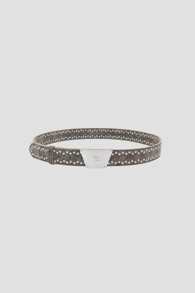 The 2000 Buckle Belt With Studs Grey WomenMen MISBHV Belts