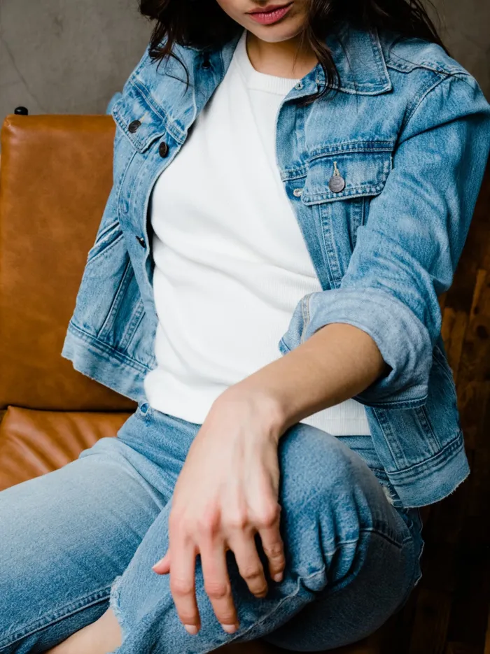 The Bailey Classic Jacket Light Blue Wash Women Denim Able