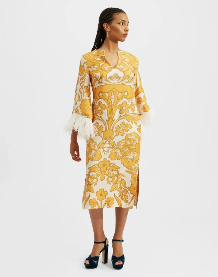 The Kaftan With Feathers Vava Place Gold Women La Double J Dresses The Kaftan With Feathers Vava Place Gold Women La Double J Dresses