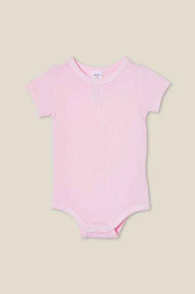 The Short Sleeve Rib Bubbysuit Ballerina Wash Baby Cotton On Rompers and Bubbysuits