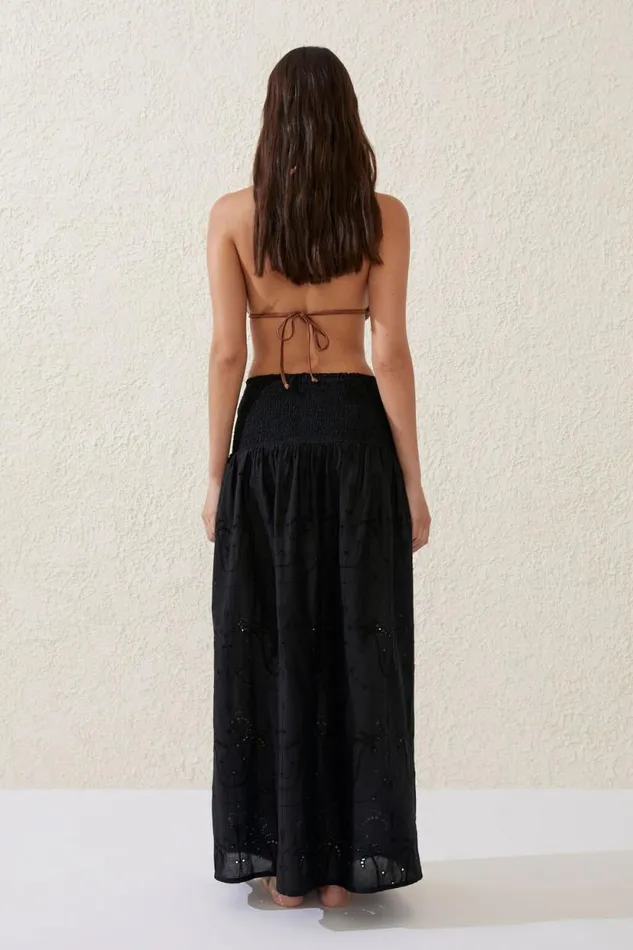 The Vacation Maxi Skirt Black Palm Tree Women Cotton On Skirts