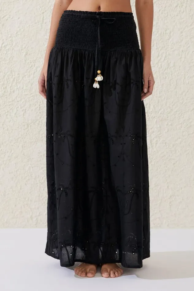 The Vacation Maxi Skirt Black Palm Tree Women Cotton On Skirts
