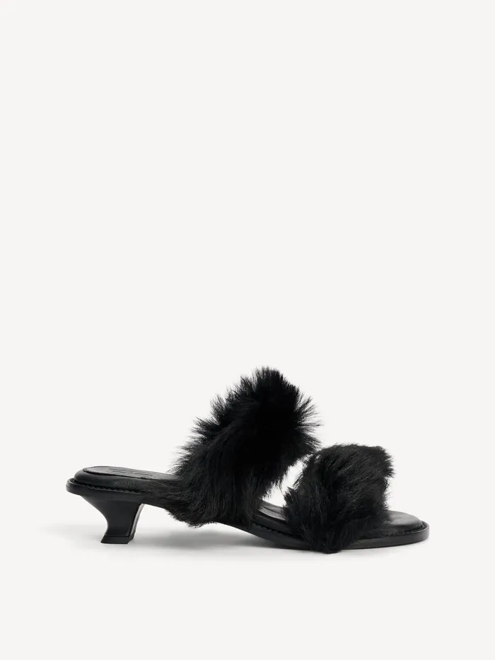 Tianna Shearling Sandals Black Women By Malene Birger Shoes
